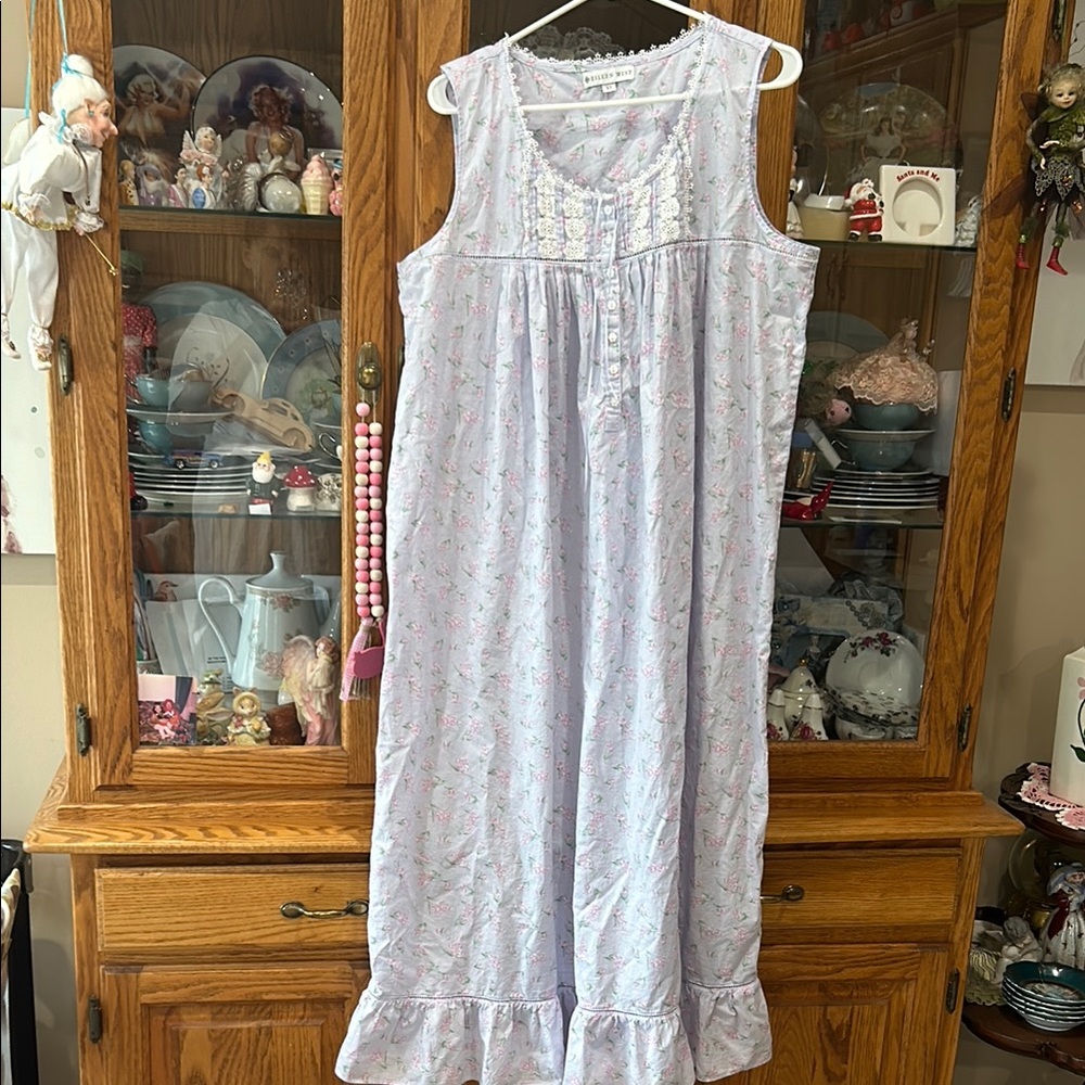 Eileen West Purple Chemise with Lace Detail